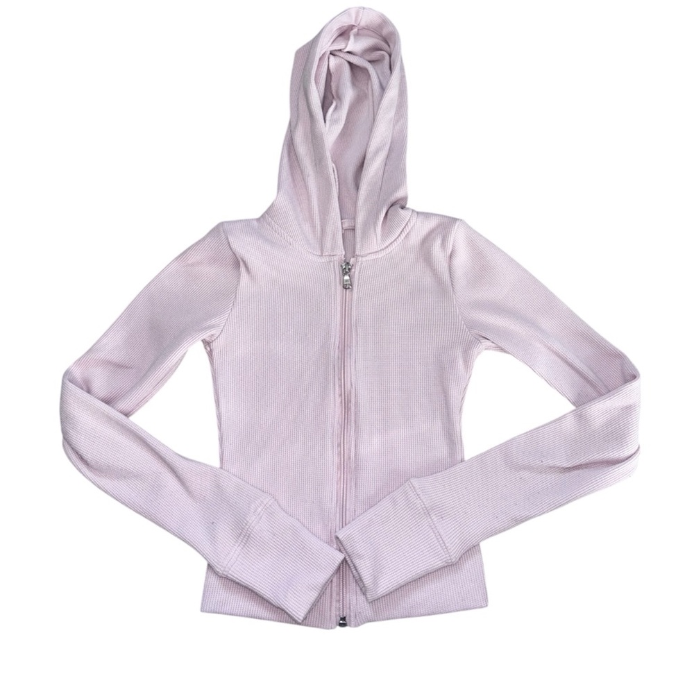 hollister cropped waffle knit hoodie